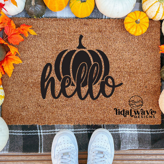 Hello Fall Pumpkin- Doormat